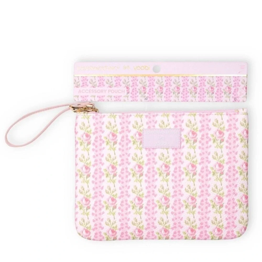 Love Shack Fancy Accessory Pouch Pencil Case Blooming Heirloom Pink Floral NEW